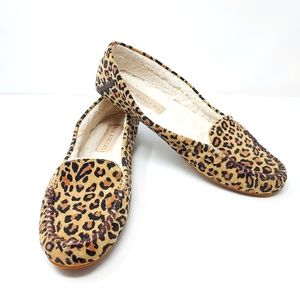 Jack Rogers Fleece Lined Cheetah Leather Loafers Size 11